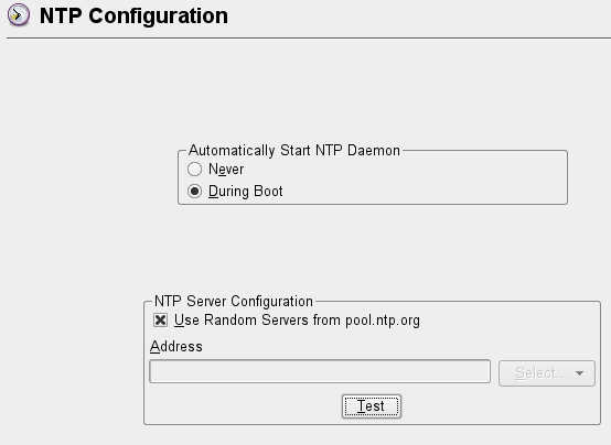 NTP configuration